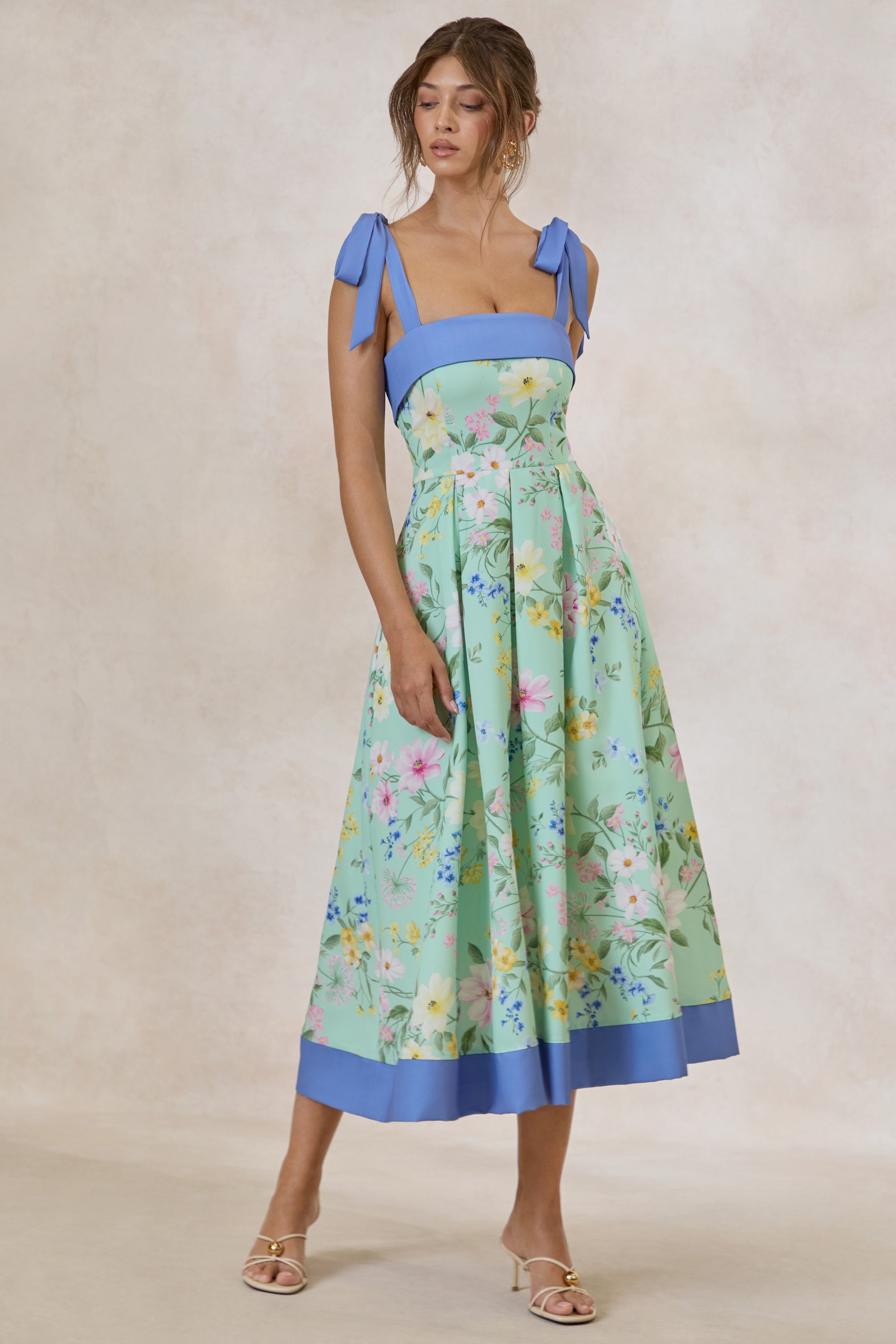 mint floral midi dress US 2 / MINT