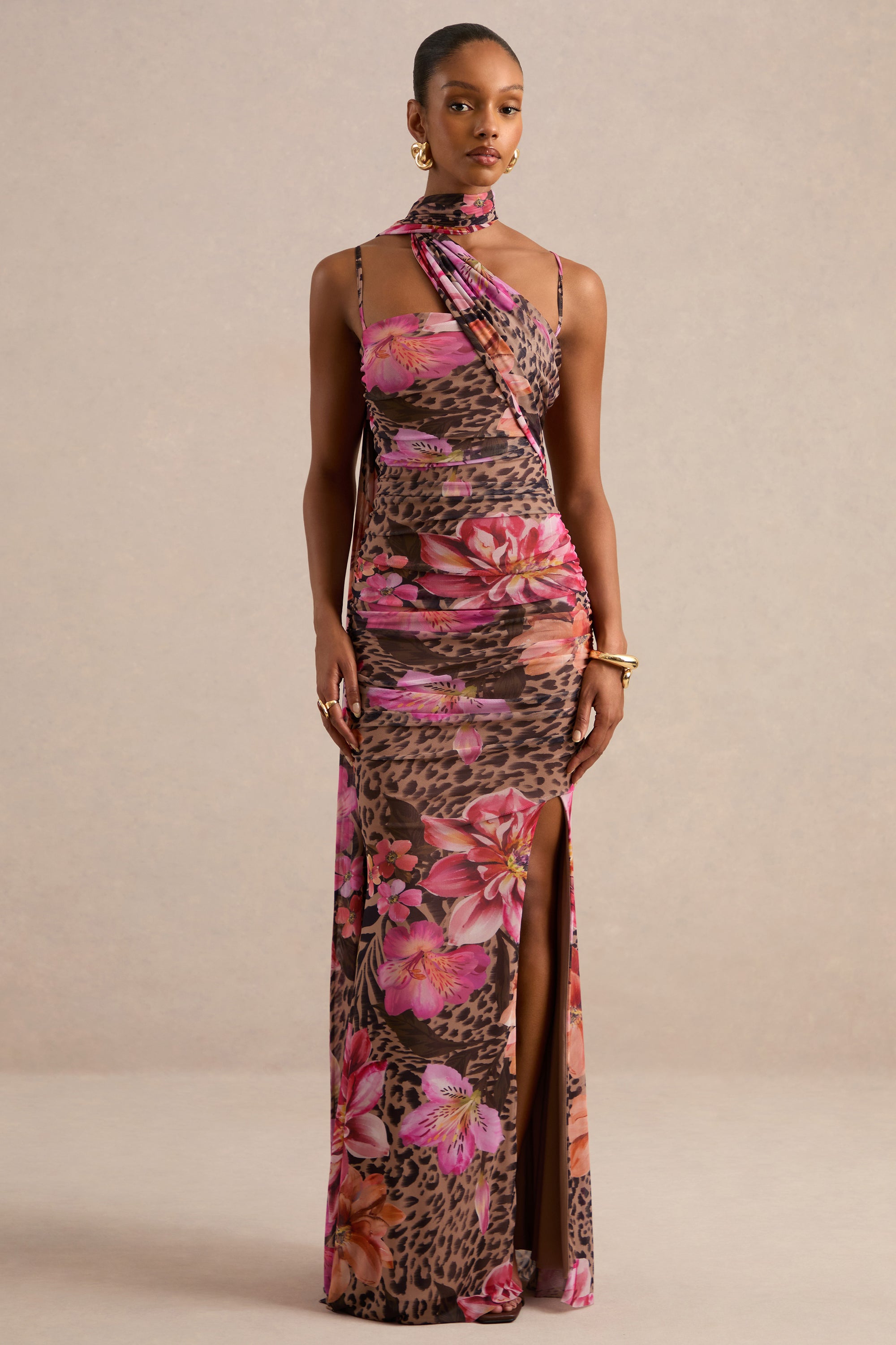 ECM_HR_CL138616021 - Navia _ Brown Animal And Floral Print Square-Neck Maxi Dress With Sash Detail1.jpg