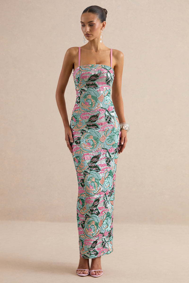 ECM_HR_CL138651013 - Xandra | Light Blue Floral Print Sequin Bandeau-Neck Maxi Dress 0.jpg