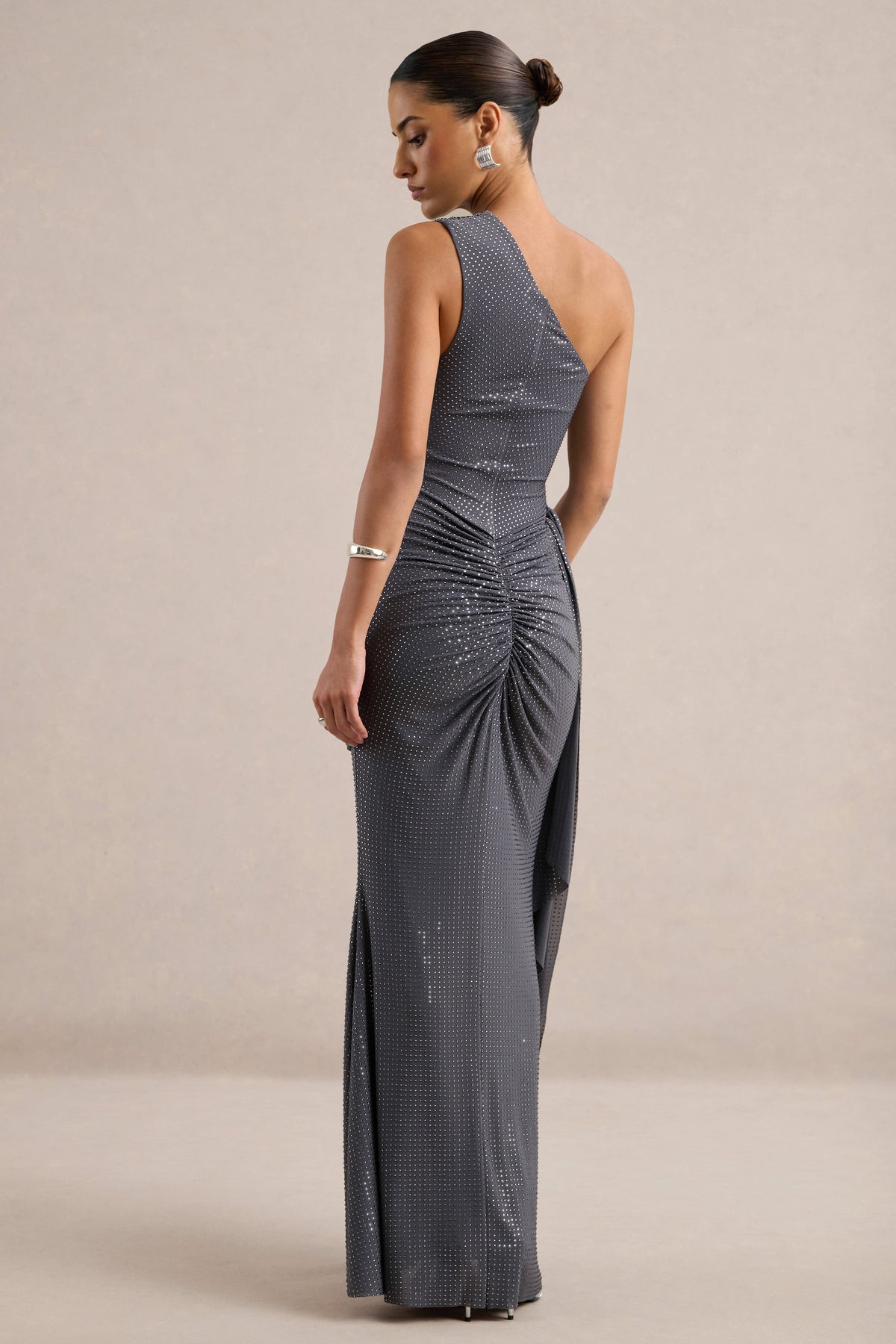 CL13869304206_ECM_HR_CL138693042_-_Anellae___Silver_Embellished_Asymmetric-Neck_Maxi_Dress_With_Gathered_Detailing7