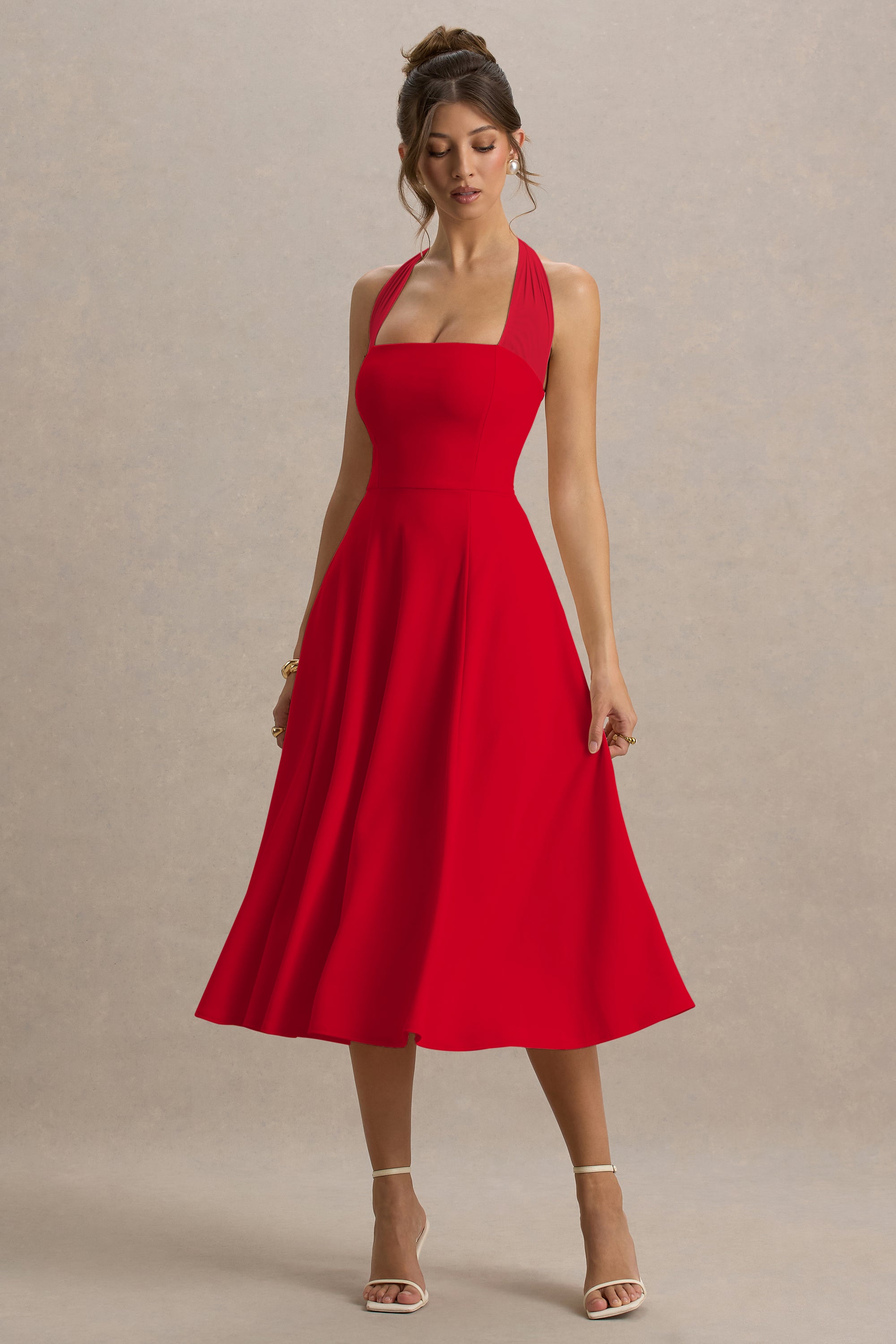  CL138695100 - Auburn | Red Halter Skater Midi Dress 4.jpg