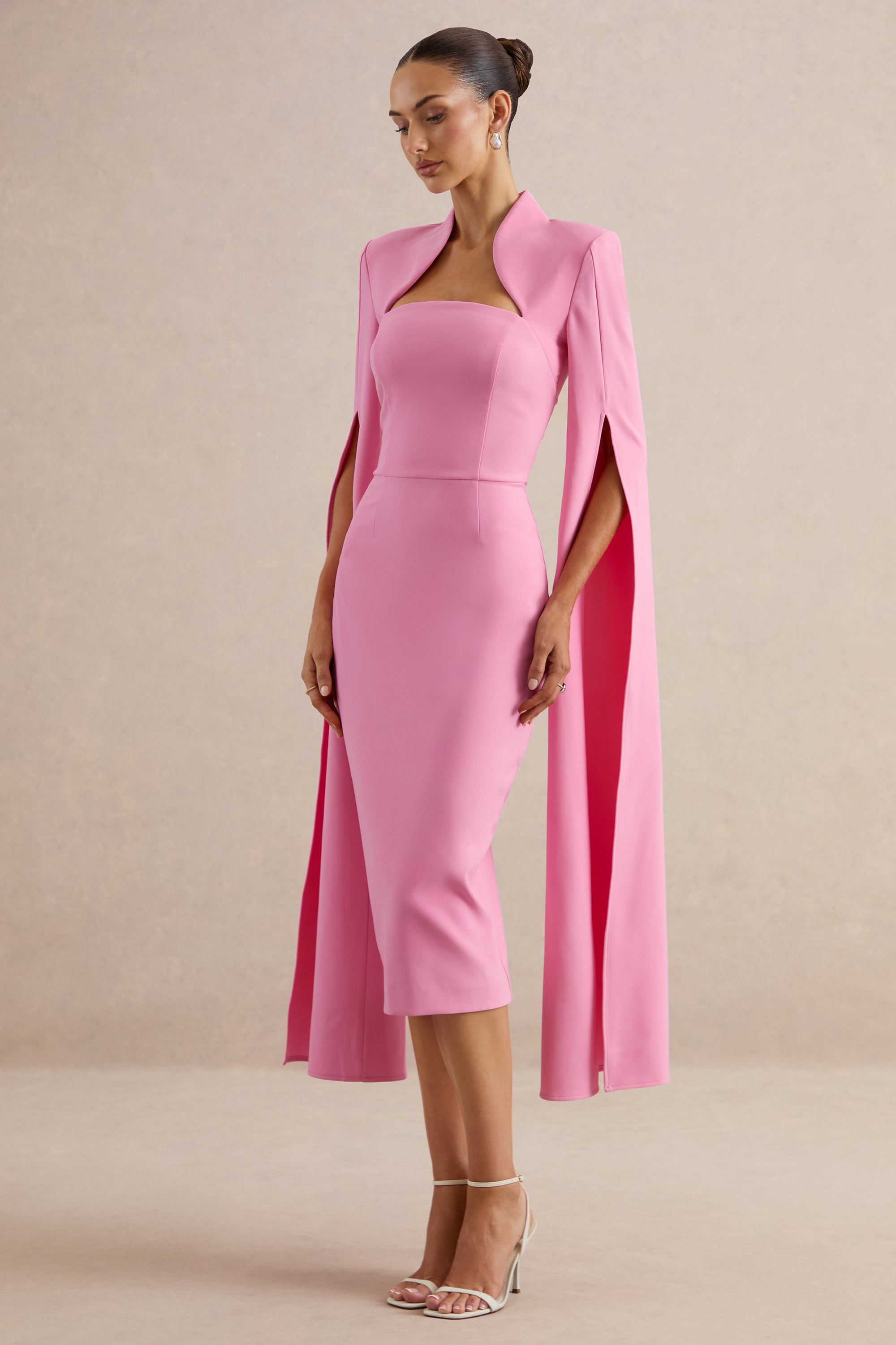 pink bodycon midi dress Kali_store Womens Formal Dresses Women's Spaghetti Straps Split Hem Sleeveless Zipper Hot Pink,L so youre sure to find one that fits Light Pink Bodycon Midi Dress