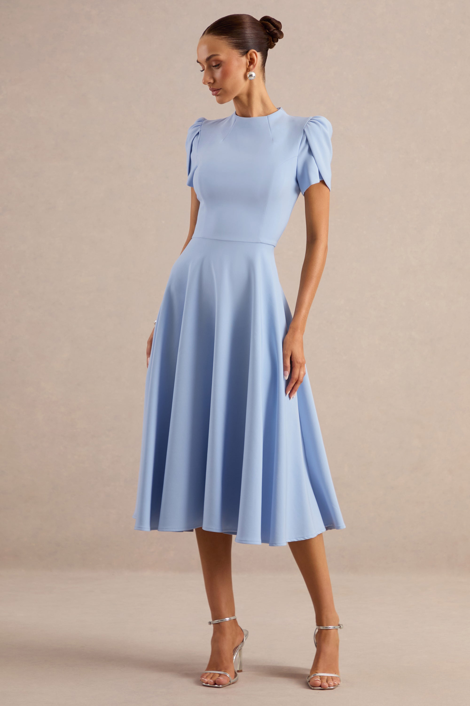 ECM_HR_CL138715013 - Vicky | Powder Blue High Neck Midi Dress With Puff Sleeves1.jpg