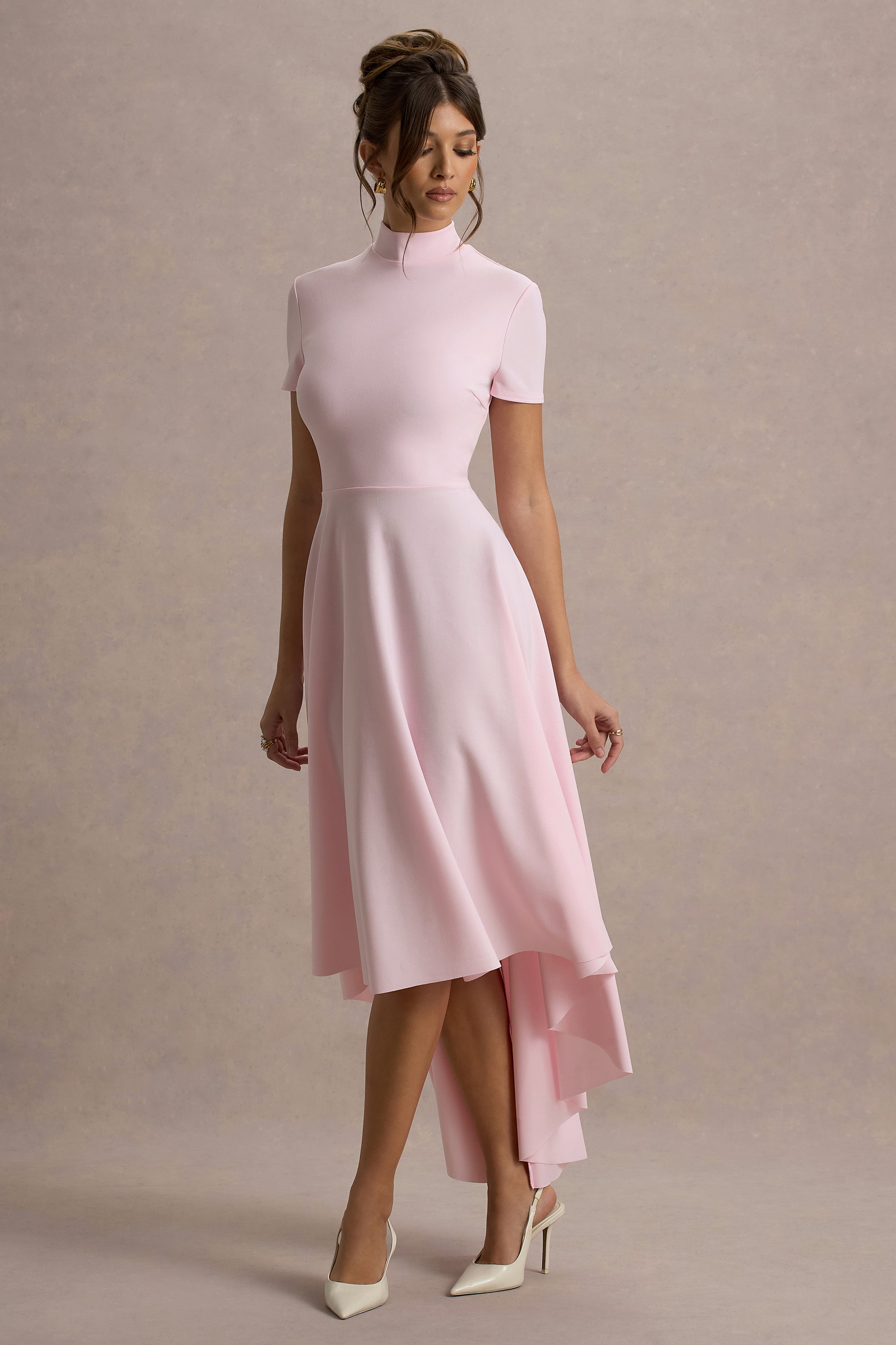 ECM_HR_CL138718081 - Bellona  - Pink High-Neck High-Low Midi Dress 4.jpg