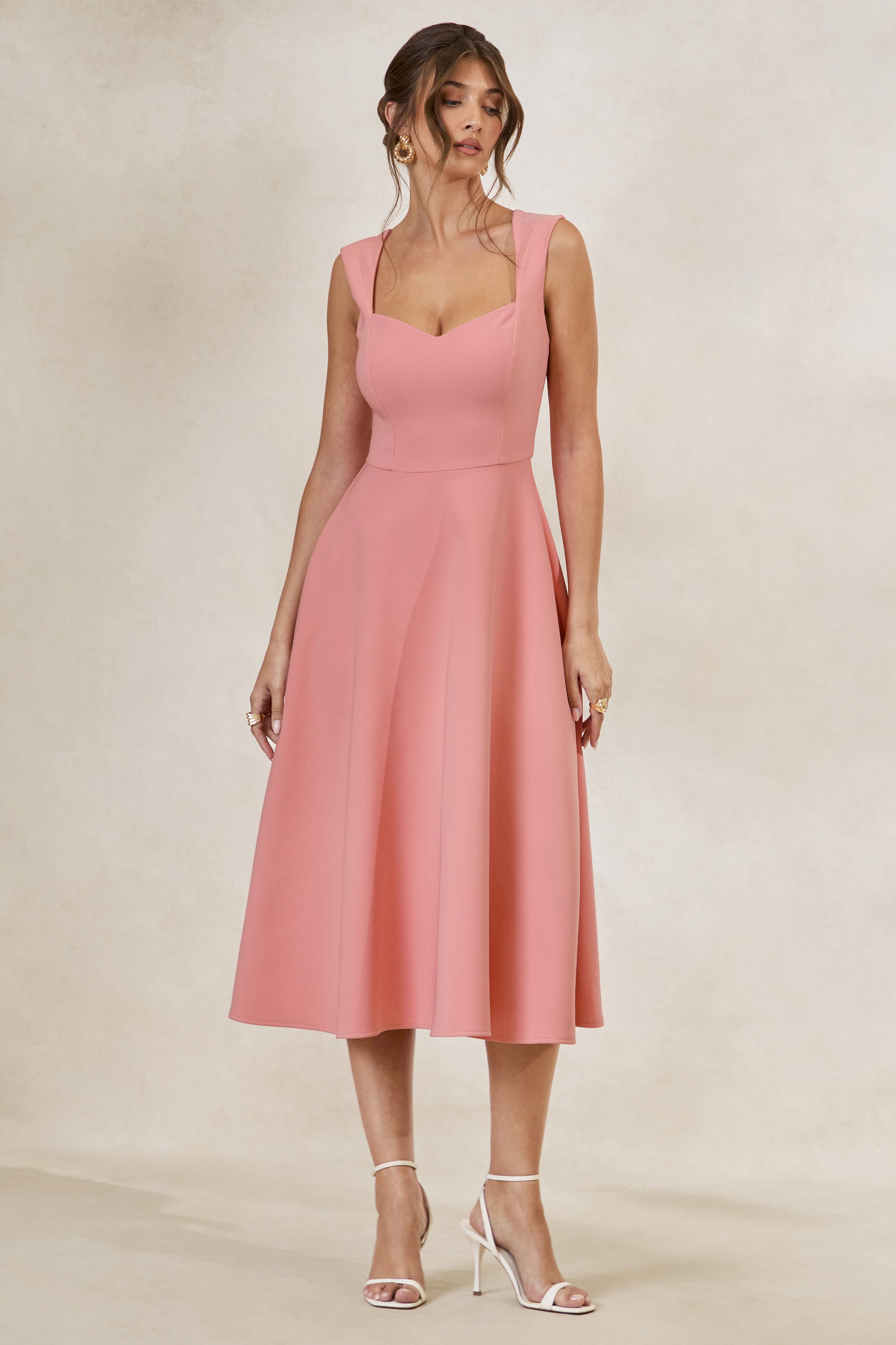 sweetheart neck midi dress White / S Midi length Sizing Ulla Johnson Vivi Sweetheart Neckline