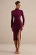 ECM_HR_CL138788102 -  Faylinn _ Burgundy High-Neck Midi Dress With Draped Detailing And Front Split 0.jpg