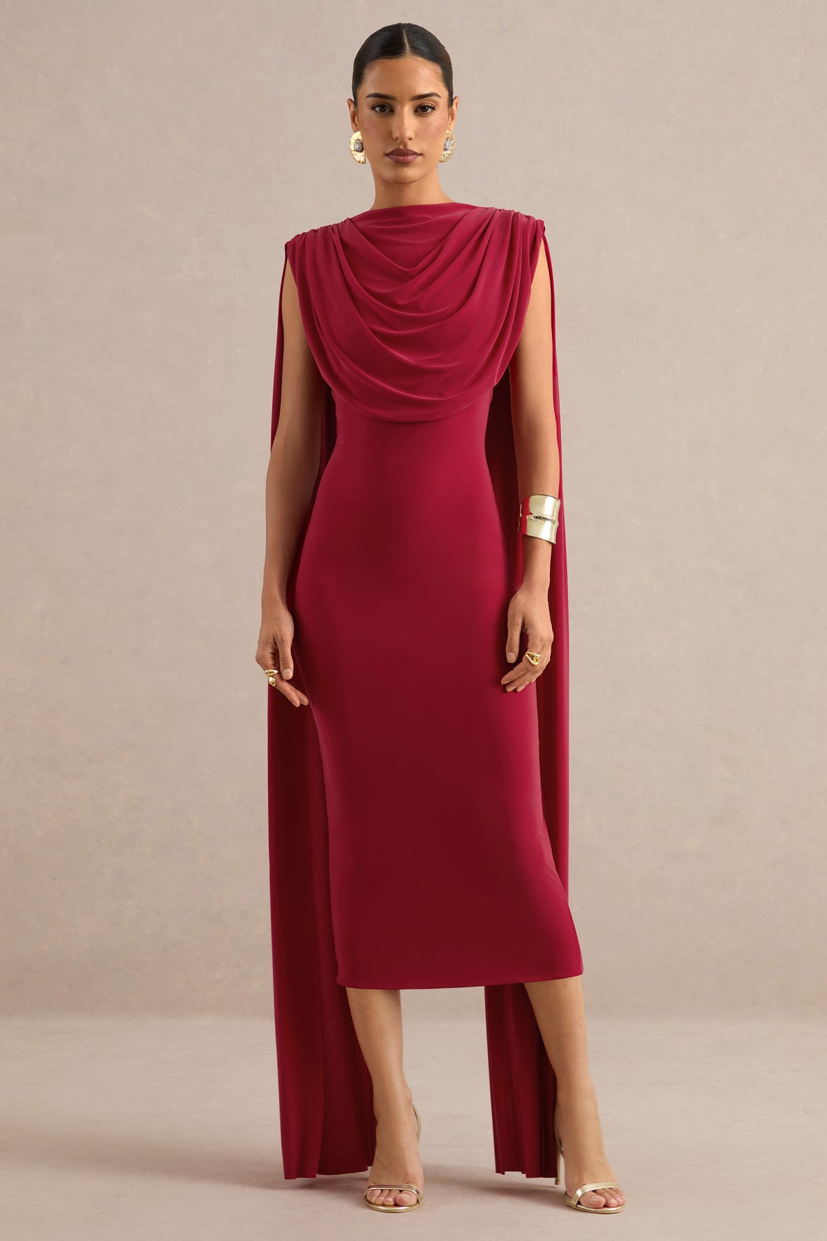 ECM_HR_CL138797100 - Hanneli | Red Wide-Neck Midi Dress With Cape Sleeves3.jpg
