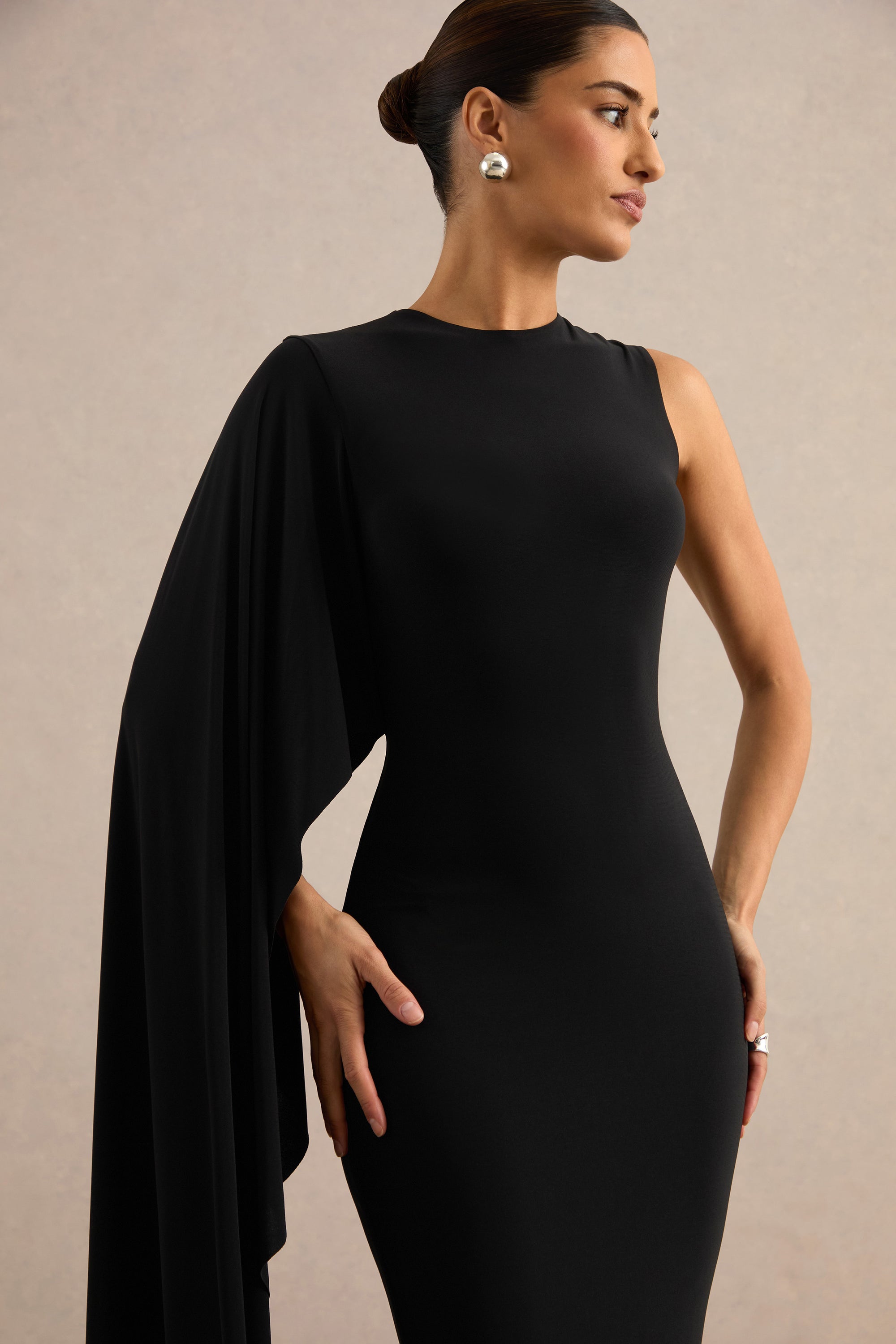 ECM_HR_CL138800001 - Ilarie _ Black Round-Neck Midi Dress With Cape Sleeve 3.jpg
