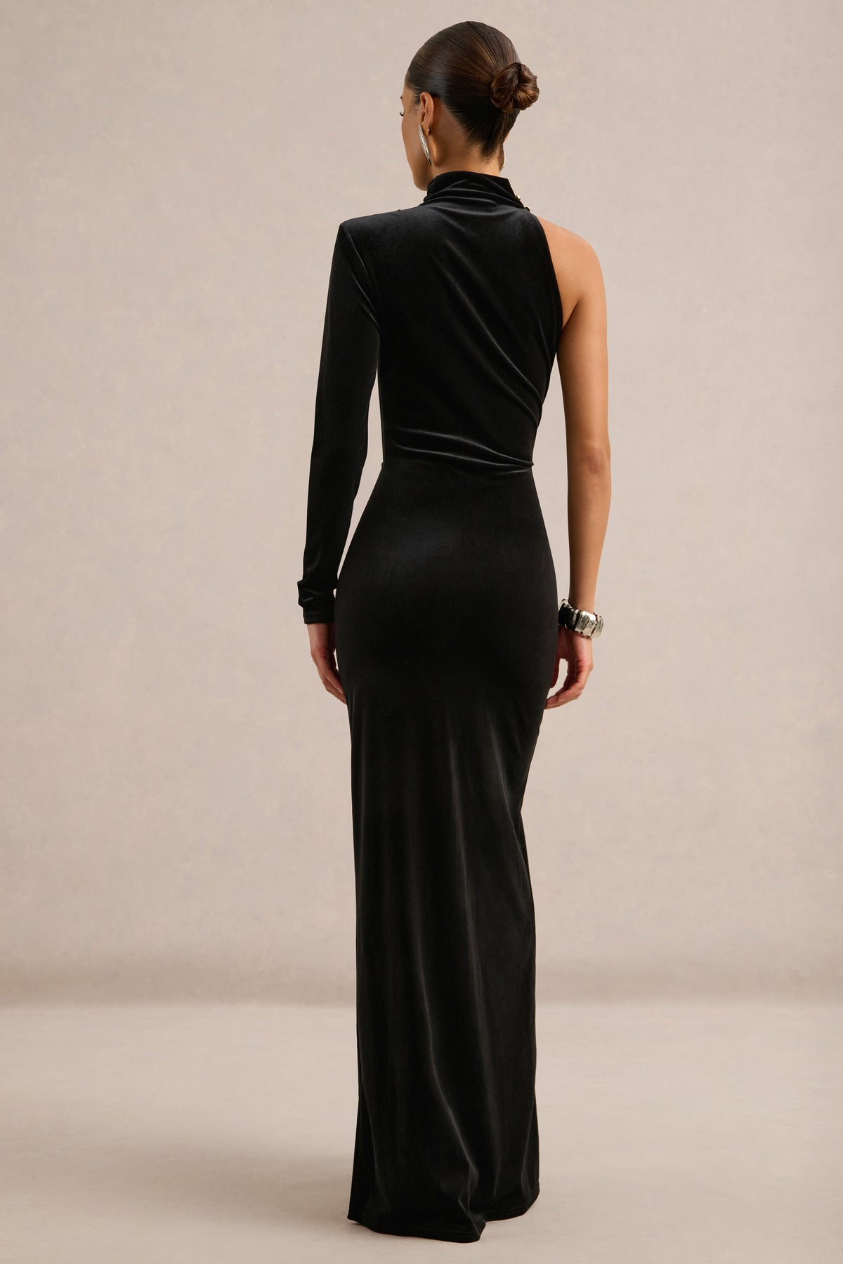 ECM_HR_CL138857001 - Ines _ Black High Neck One Sleeve Maxi Dress with Thigh Split5.jpg