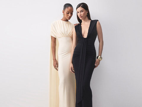 Padma | Blue Draped Maxi Dress With Cape Sleeves – Club L London