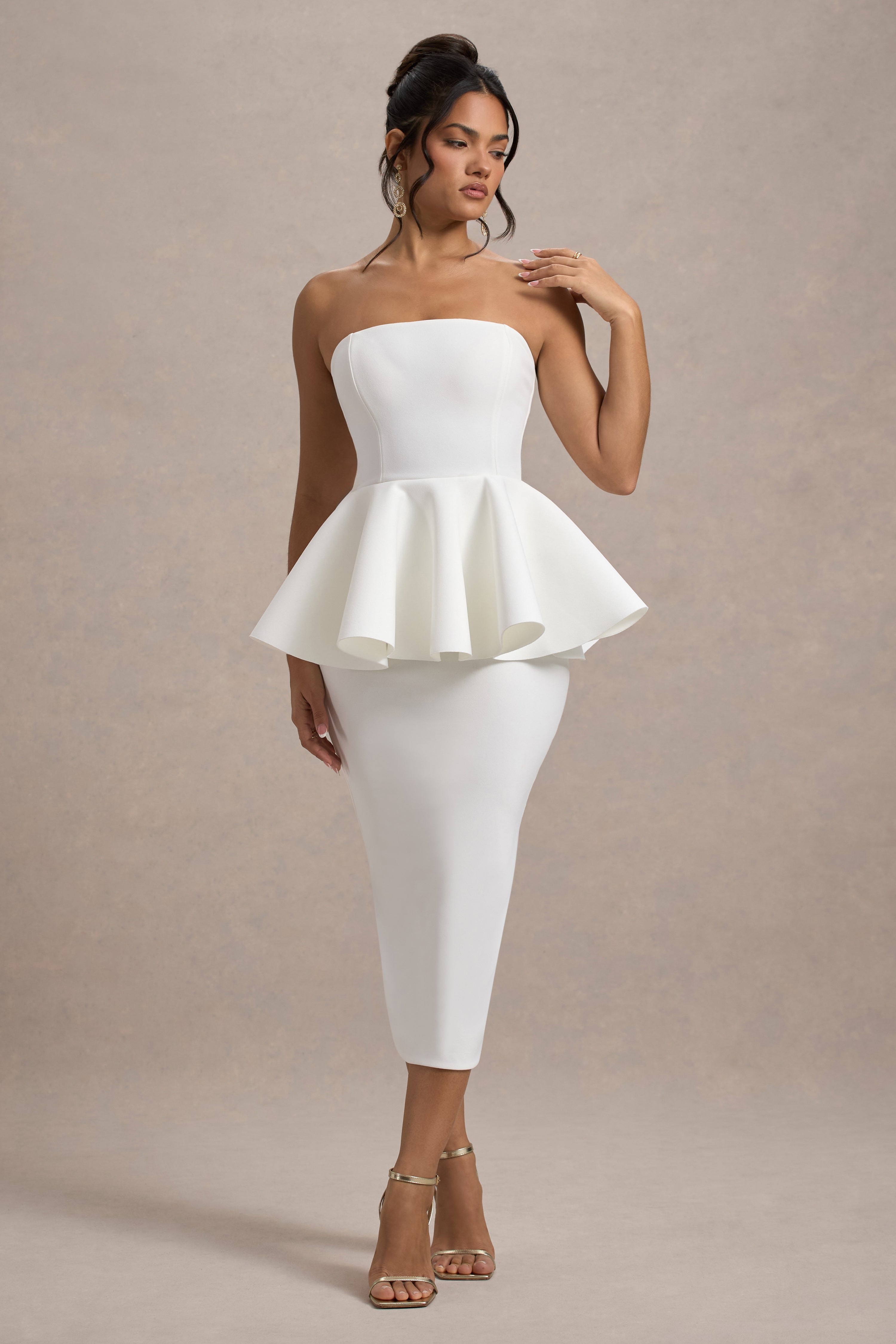パーティードレス Isabel Draped Side Peplum Dress HR_CL135193005-