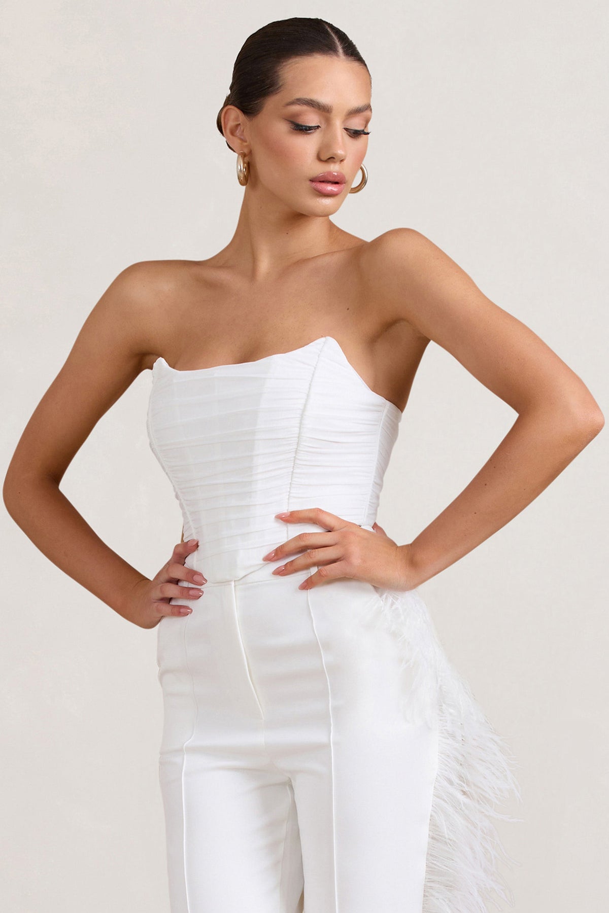Strapless crêpe top in white - CO