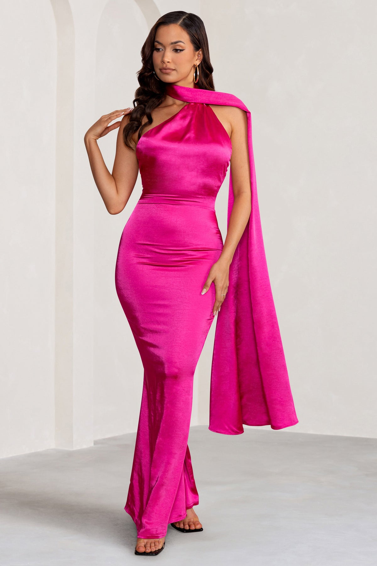 Plus Pink Mesh Ruched Lace Up Backless Asymmetrical Hem Boned