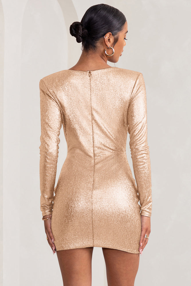 Zara gold shop wrap dress