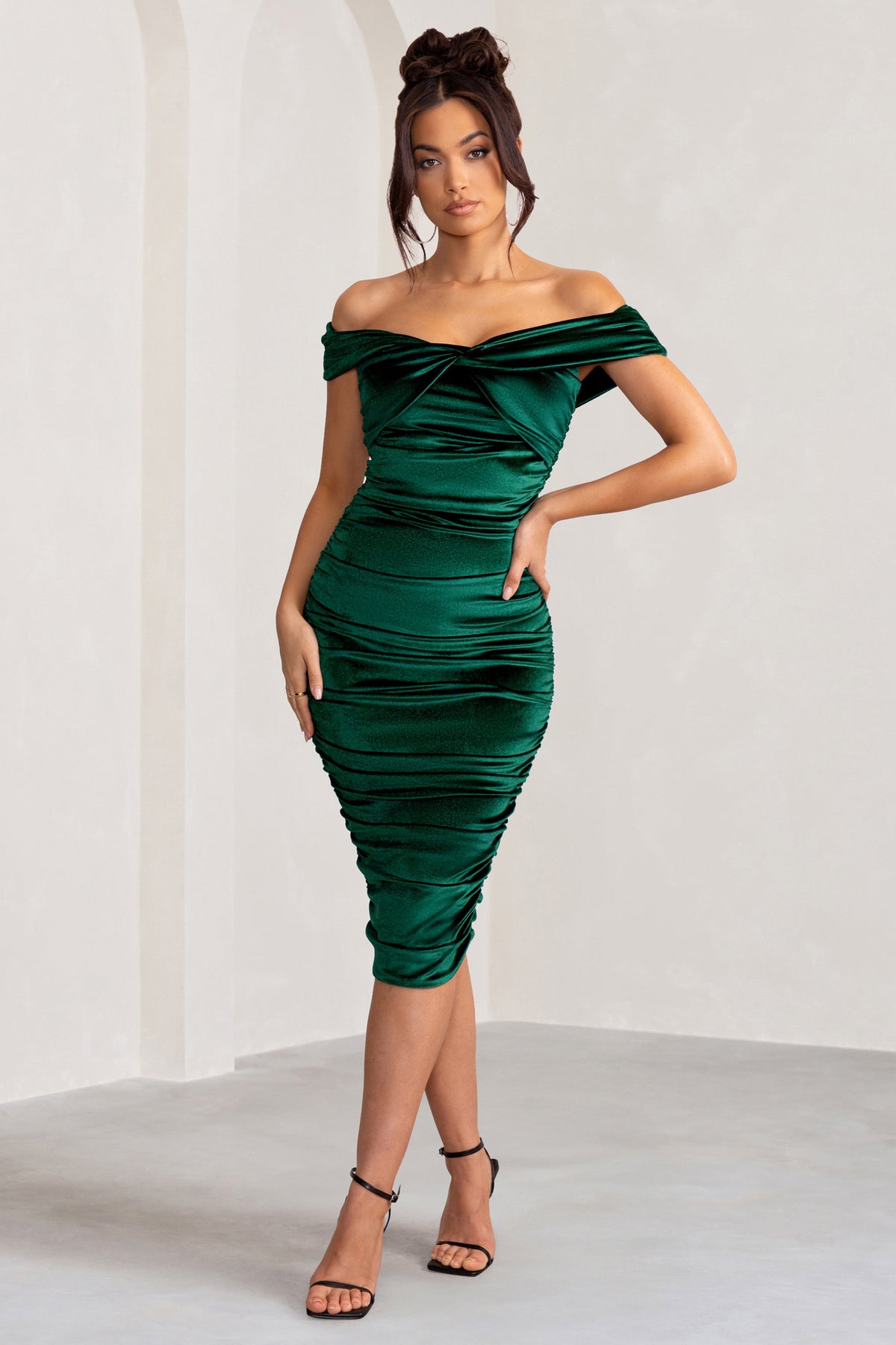 Buy trueBrowns Green Velvet Dress online