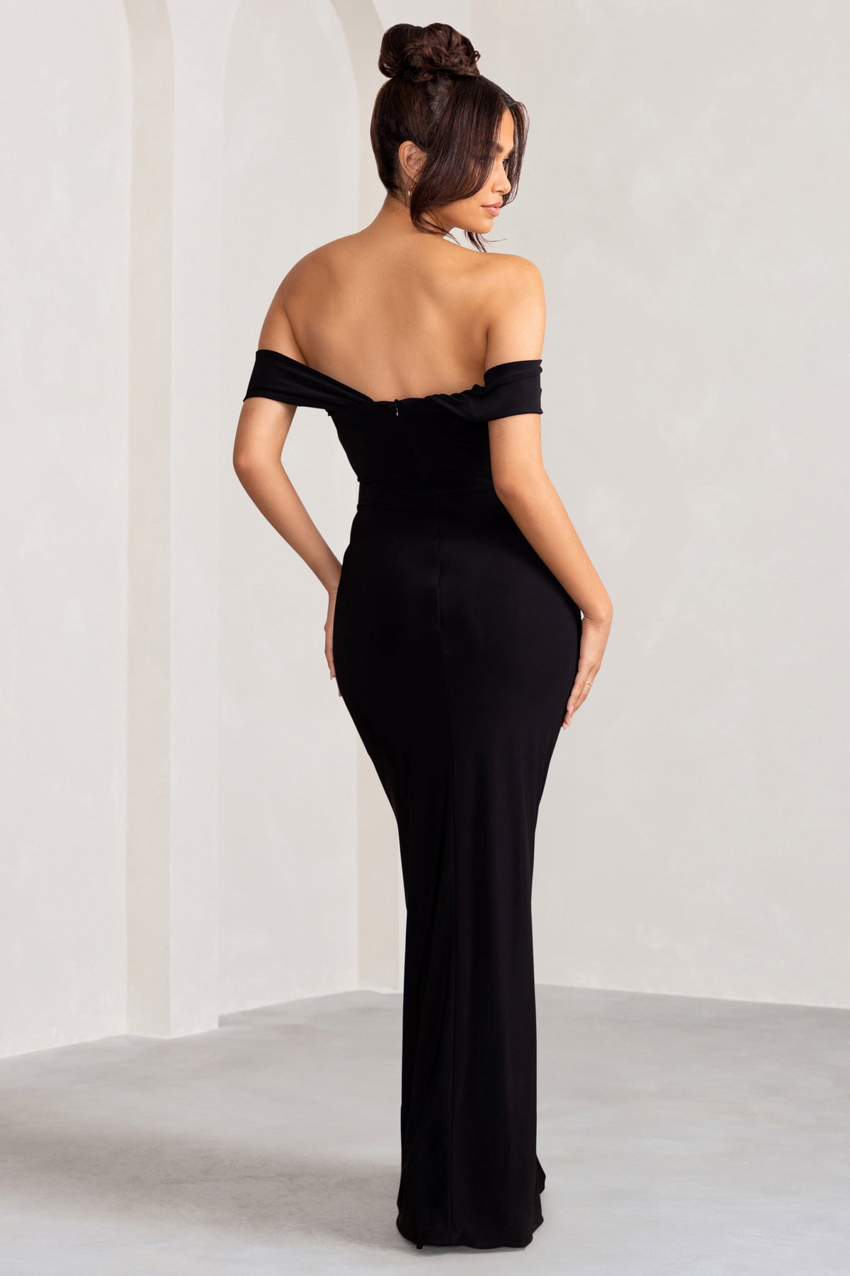 Arella Black One Shoulder Twist Front Maxi Dress – Club L London - USA