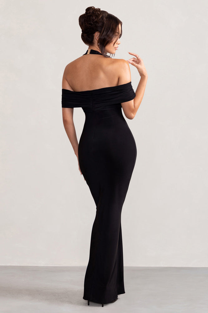 【海外限定】GinaBacconi ドレス☆Cath Short Off Shoulder Blac Cath Short Off Shoulder Dress – Gina Bacconi