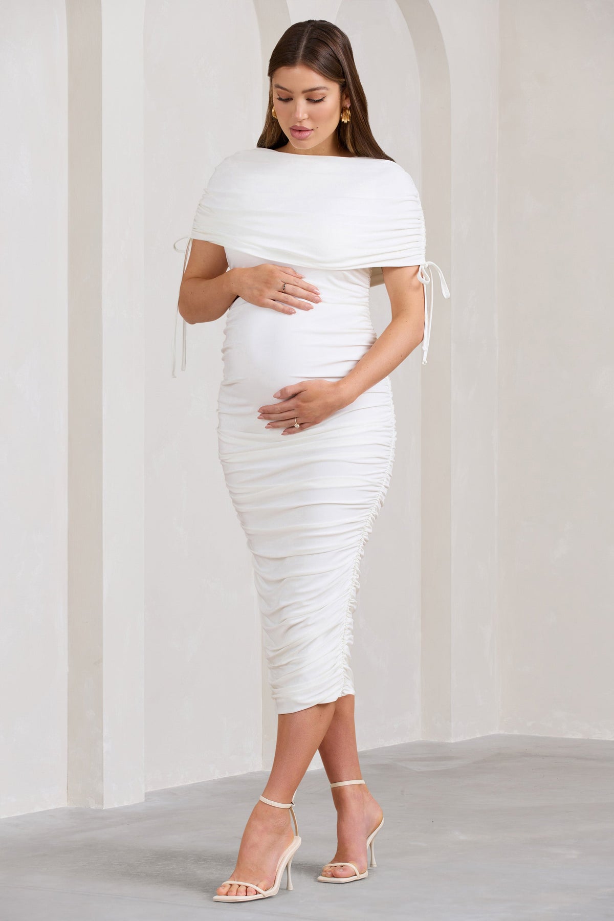 White bardot pencil dress Clearance