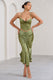 Per Favore | Olive Satin Ruched Split Maxi Skirt - Club L London - USA