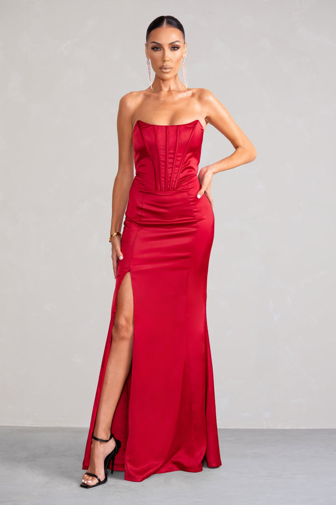 Long Red Corset Dress