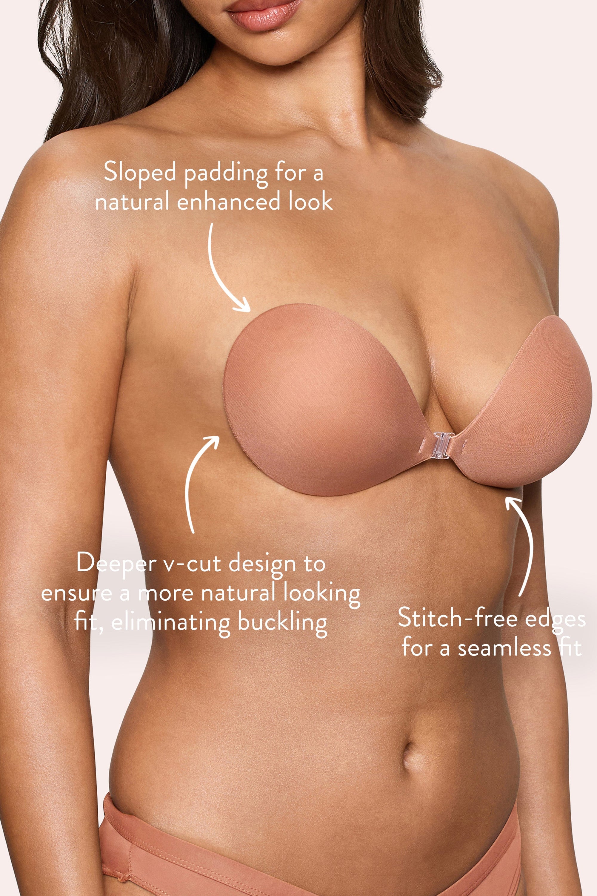 Magic Sticky Bra | Boomba Caramel Padded Sticky Bra - Club L London - USA