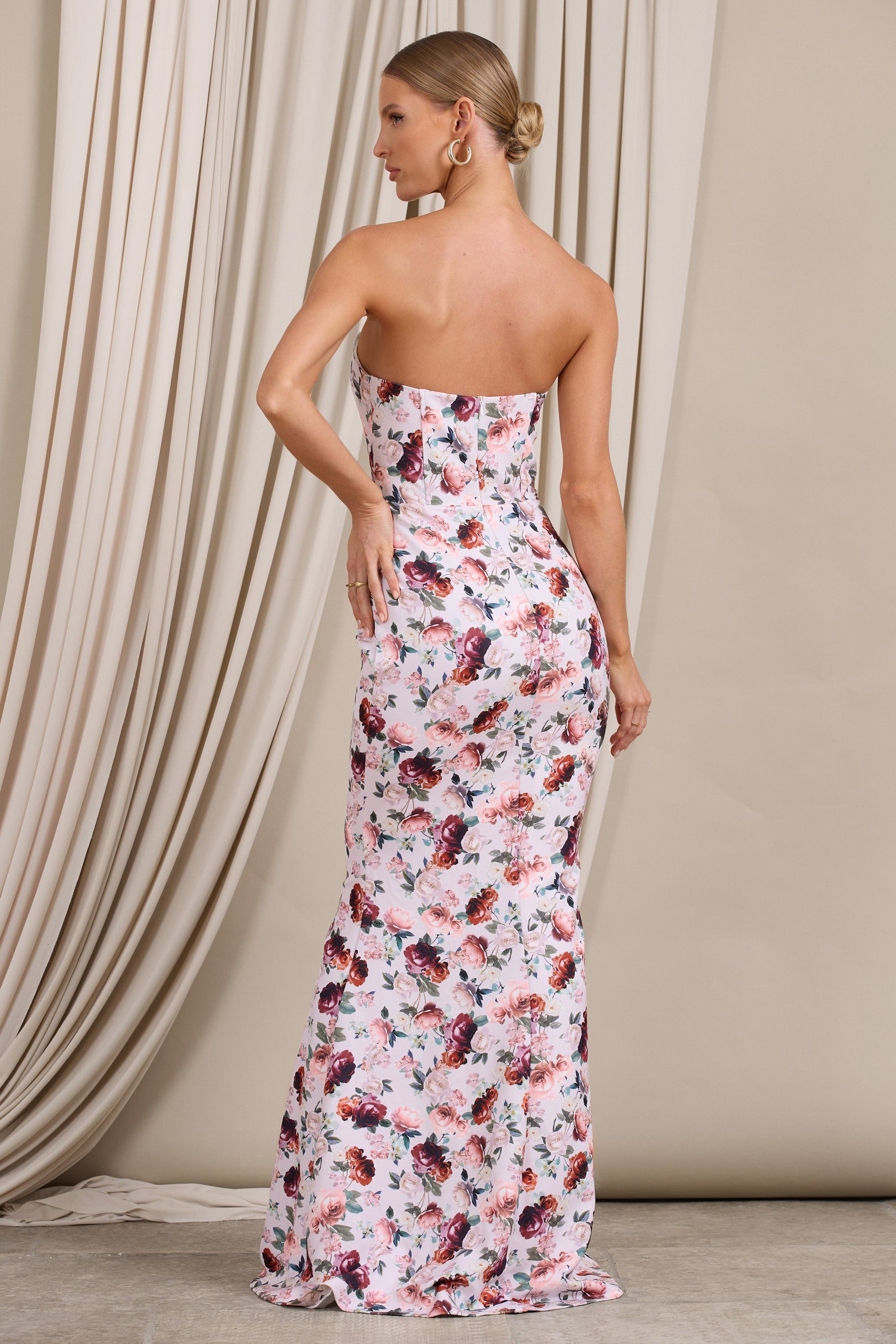 Blenheim | White Floral Corset Bodycon Maxi Dress – Club L London