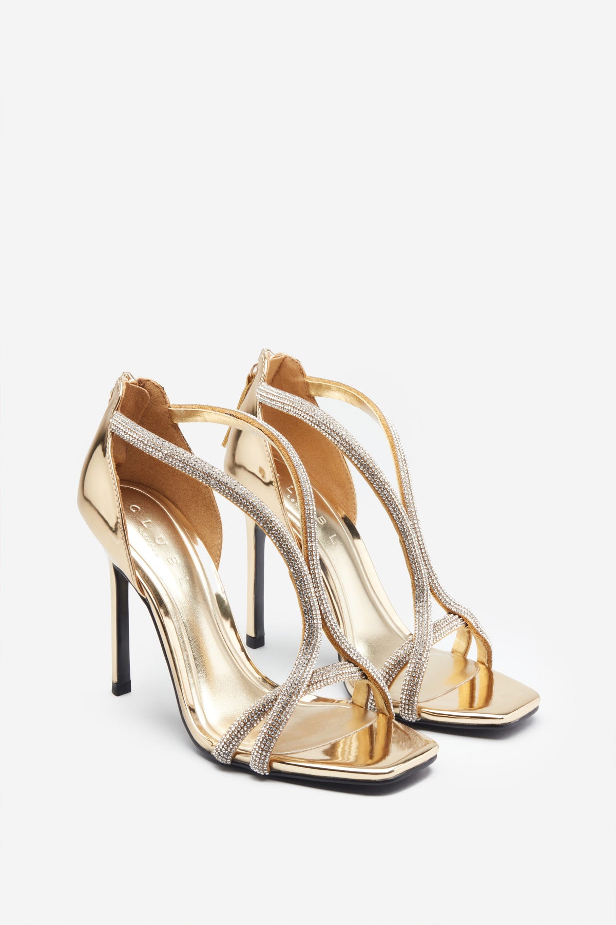 Unisa Yulen Gold Strappy High Heels - ShoeBeDoo