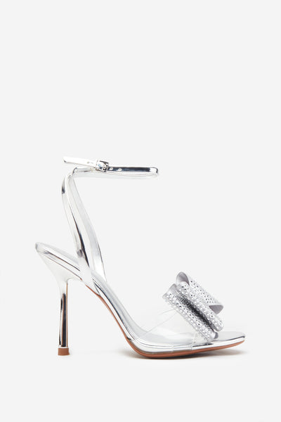 Skylar - Made To Order - Silver Vegan Strappy Dress Sandal - Burju Shoes