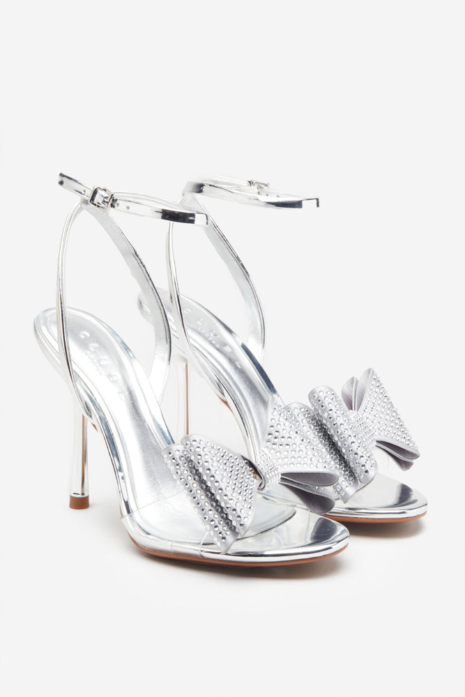 Silver Lisa High Heel Peep Toe Sandal - WOMEN from Fashion Crossover London  UK