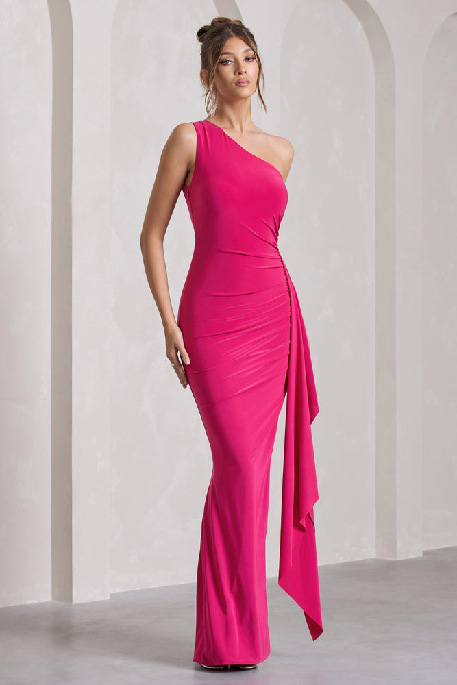 Alight Fuchsia Pink Ruched Mesh Sleeveless Bodycon Midi Dress – Club L  London - USA