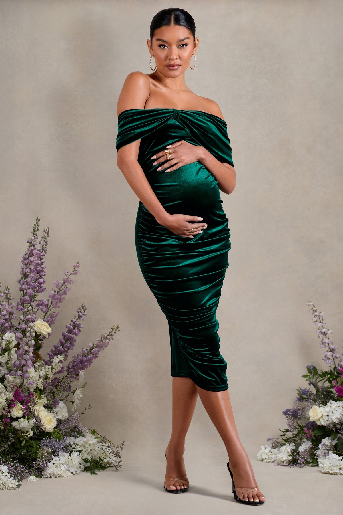 WB_CC_CL129813047-AlyssaBottleGreenVelvetMaternityBardotBowMaternityMidiDresswithRuching1_3507577f-03fc-4738-8a46-78286798549e