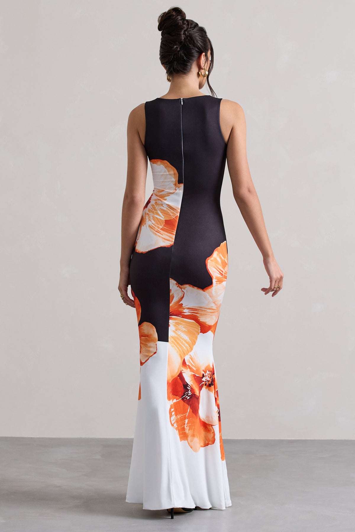 Orange and black dress combination store