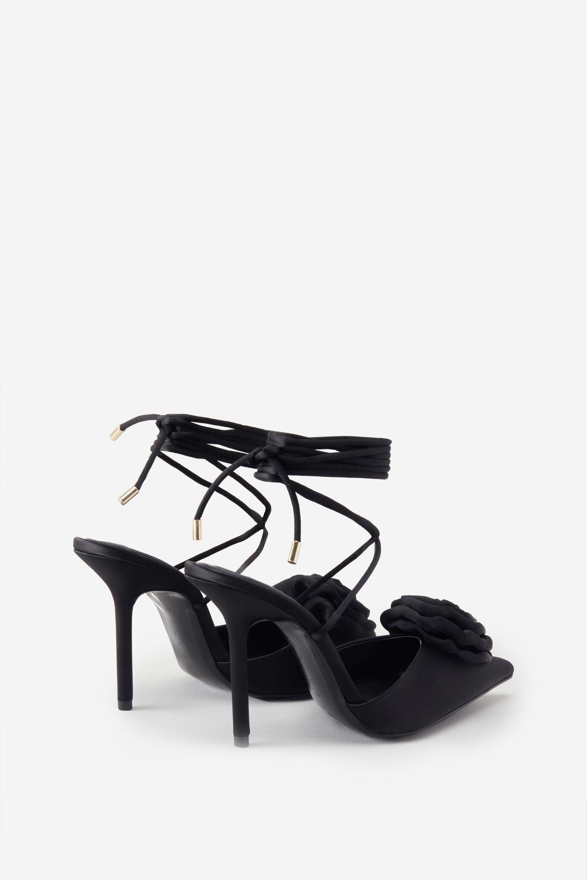 Sexy Lace Up High Heels Peep Toe Sandals In Black And White on Luulla