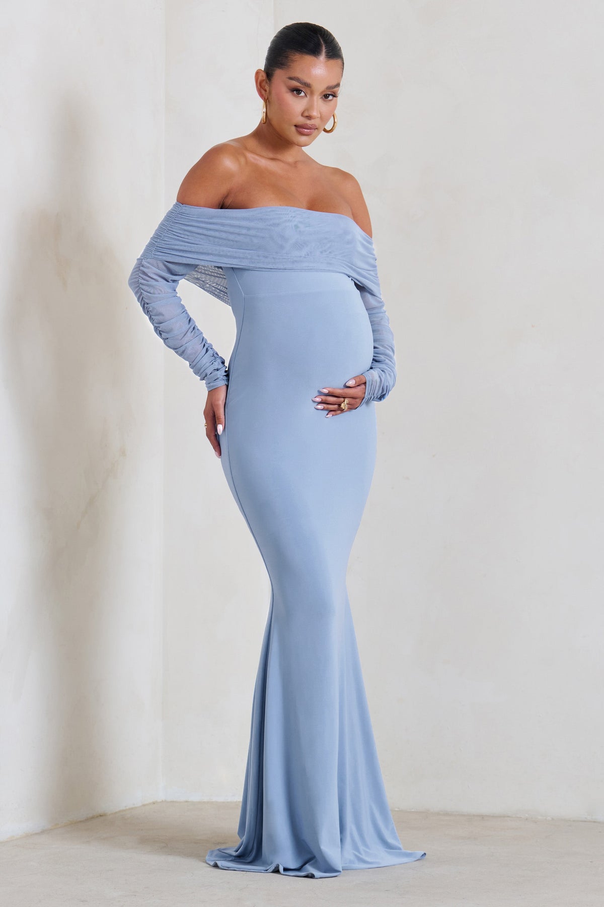 New* Blue PinkBlush Maternity Ruched Special Occasion Maternity