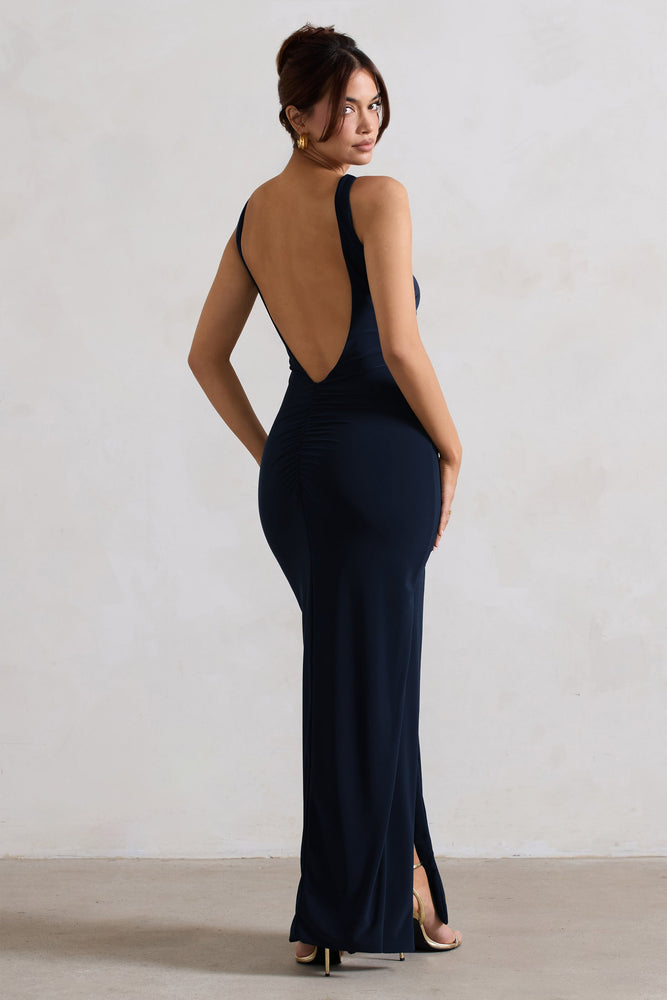 white christmas dresses Undeniable Cut Out Maxi Dress | Navy | Womens main image 1