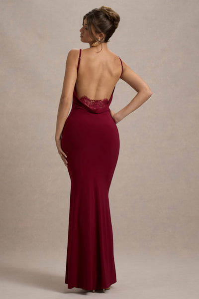 francoise cowl neck backless maxi dress with lace insert reviews Francoise