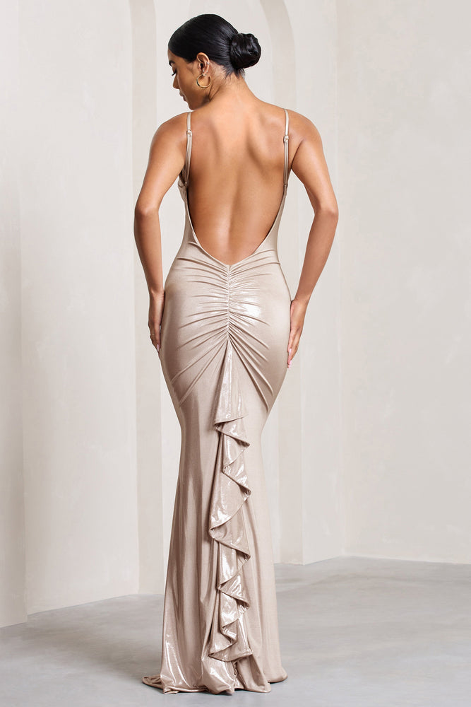 Sherri Hill Ruched Strapless Metallic Prom Dress 56257 – Terry Costa