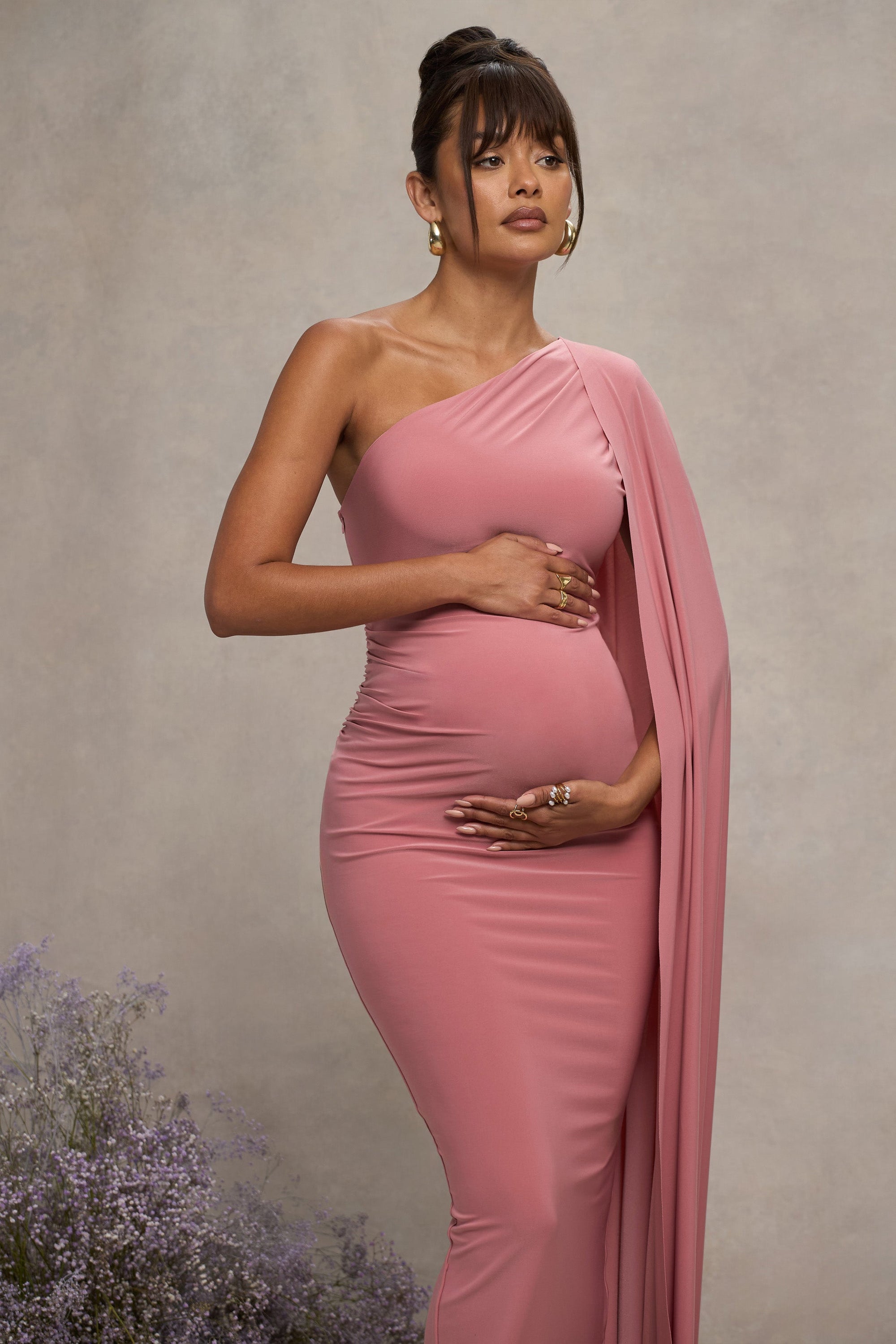 maternity dress summer Angel Lily Maternity Shirred Blue Short sleeved with a flattering crossover neckline Best Casual+Everyday Summer maternity dresses