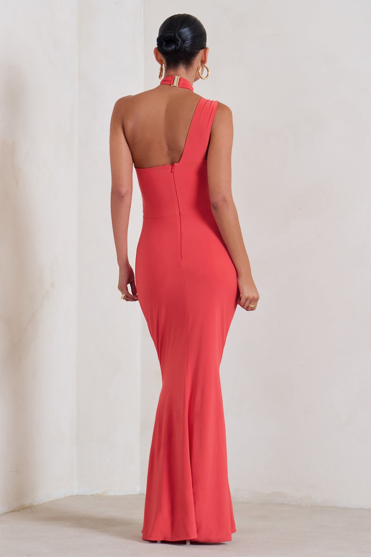 Coral maternity shop maxi dress