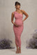 Late Night | Blush Pink Maternity Ruched One Shoulder Midi Dress - Club L London - USA