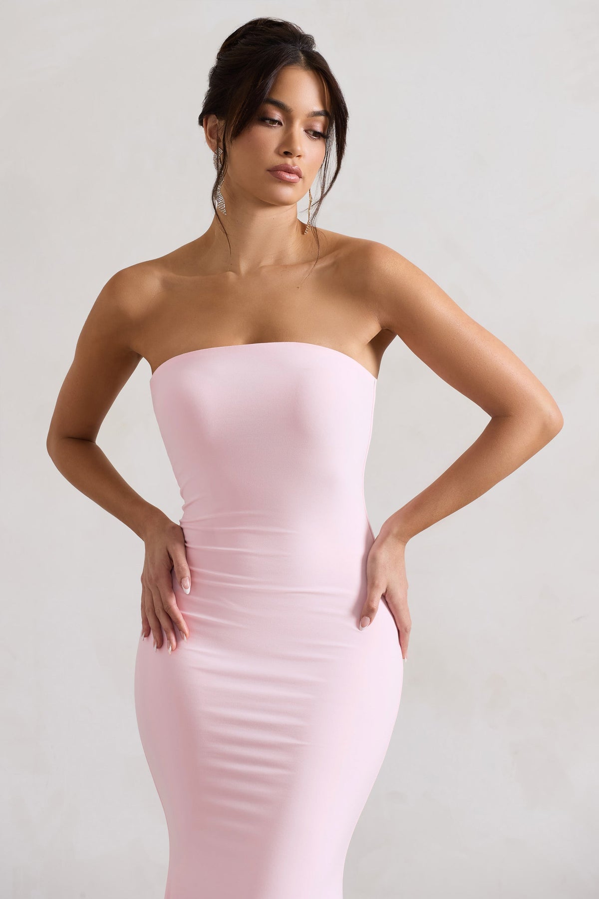 Ceremony Pink Bandeau Maxi Dress UK 10 Pink Tulle