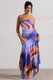 Florianne | Ombre Print Ruched Bandeau Midi Dress - Club L London - USA