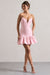 Koko | Pink Sweetheart Mini Dress With Ruffle Hem
