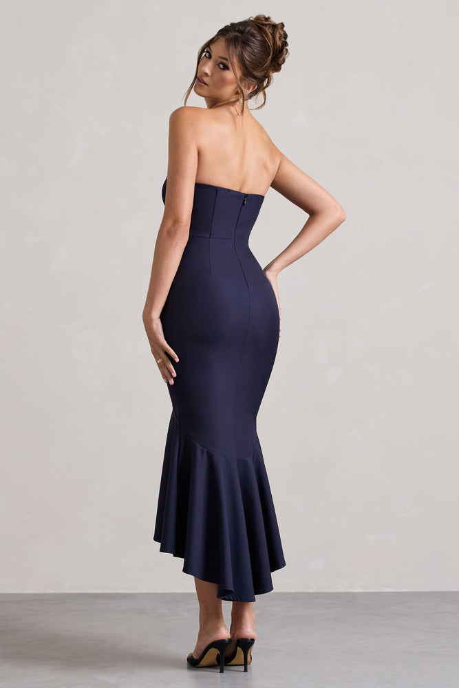 Daylight | Navy Corset High-Low Midi Dress - UK 6 POWDER BLUE Daylight | Navy Corset High-Low Midi Dress - UK 6 POWDER BLUE