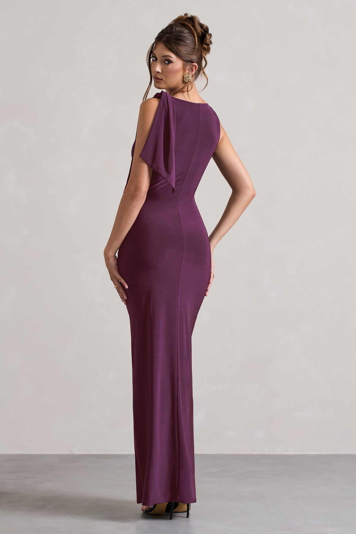 Kacey | Plum Twisted Knot Maxi Dress - UK 14 Plum Kacey | Plum Twisted Knot Maxi Dress - UK 14 Plum