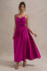 Loved Up | Fuschia Pink Strappy Pleated Maxi Dress With Bows - Club L London - USA
