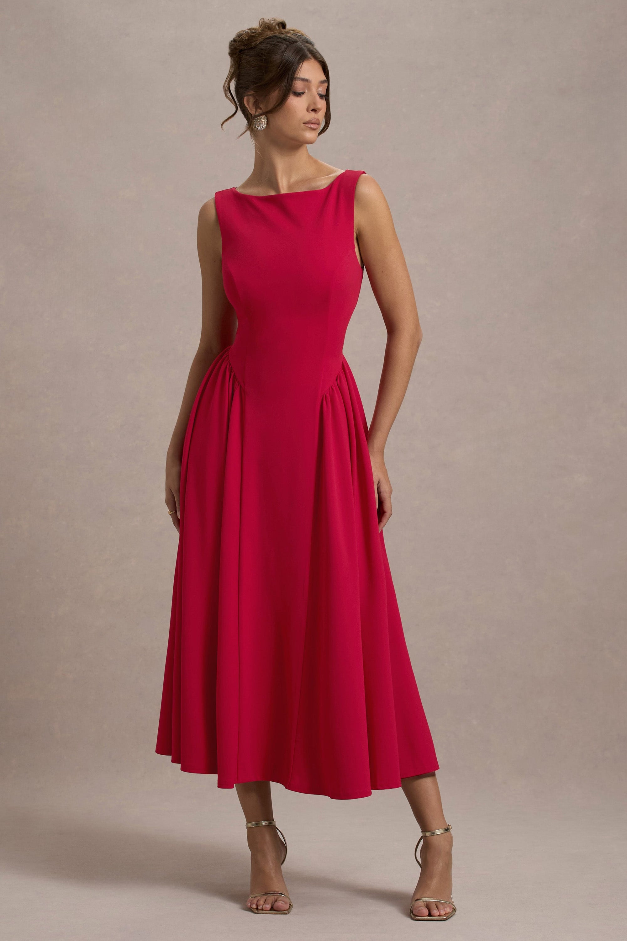 red long midi dress Fiery Rose Midi Dress Teuta Matoshi
