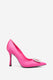 Lawless | Hot Pink Satin Pointed Court Heels With Diamante Brooches - Club L London - USA