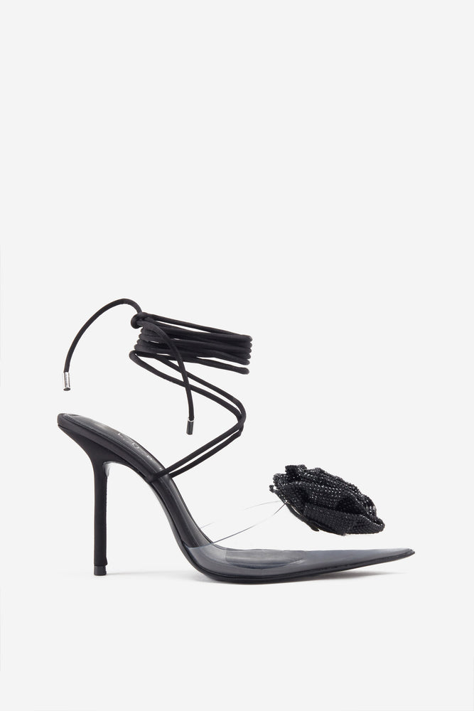 Buy RSVP by Nykaa Fashion Black Square Toe Tie Up Stilettos Online