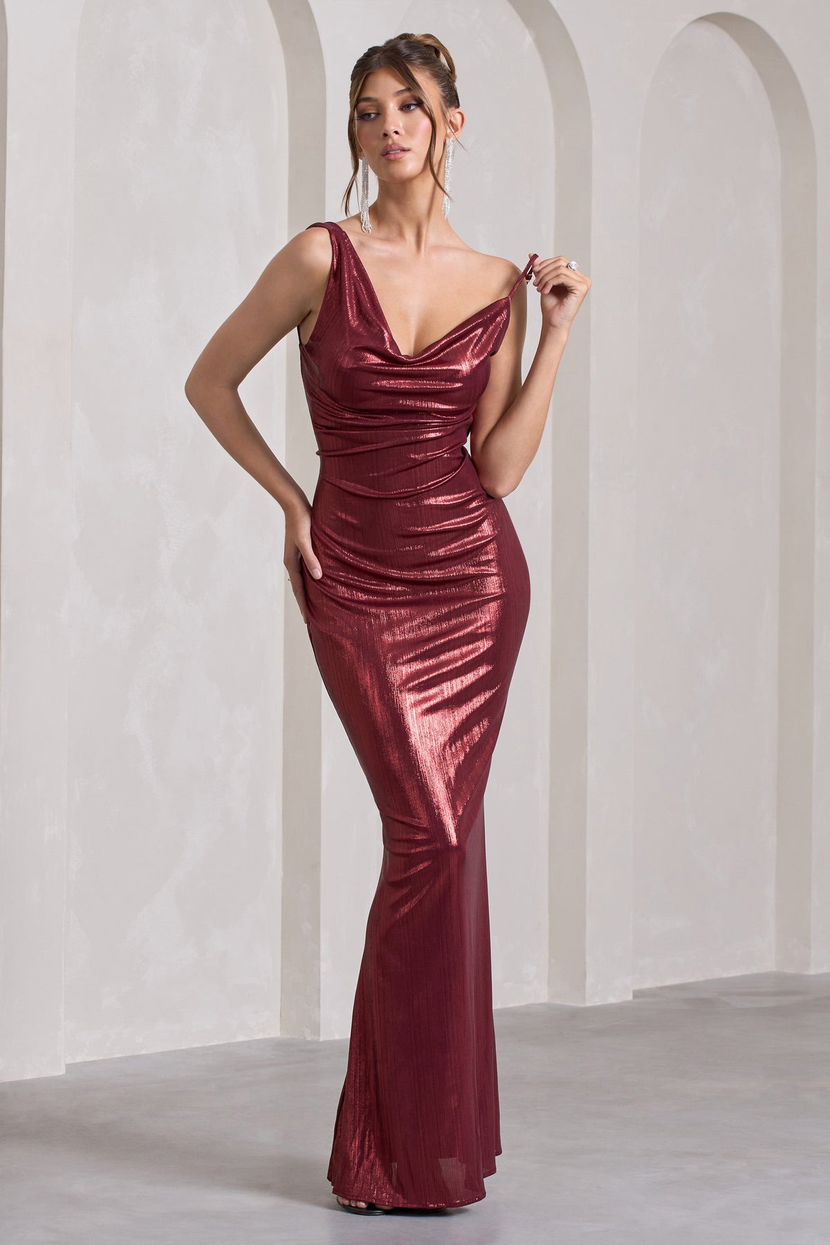 CD CC2253 - Glitter Embellished Mermaid Prom Gown with Sheer Plunging –  Diggz Formals